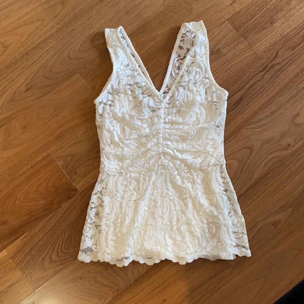 Velvet lace tank
